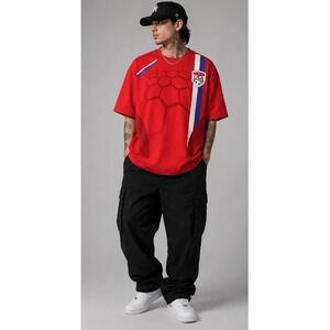 USA Soccer Anchor Blue T Shirt Mens XL Red Graphic Tee USMNT World Cup Fan Y2K